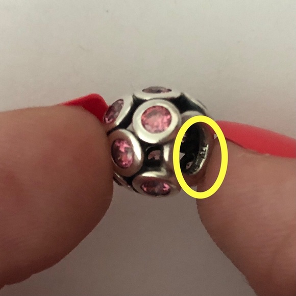💕3/$85 Pink Cz .925 Sterling Silver Charm - Picture 5 of 10